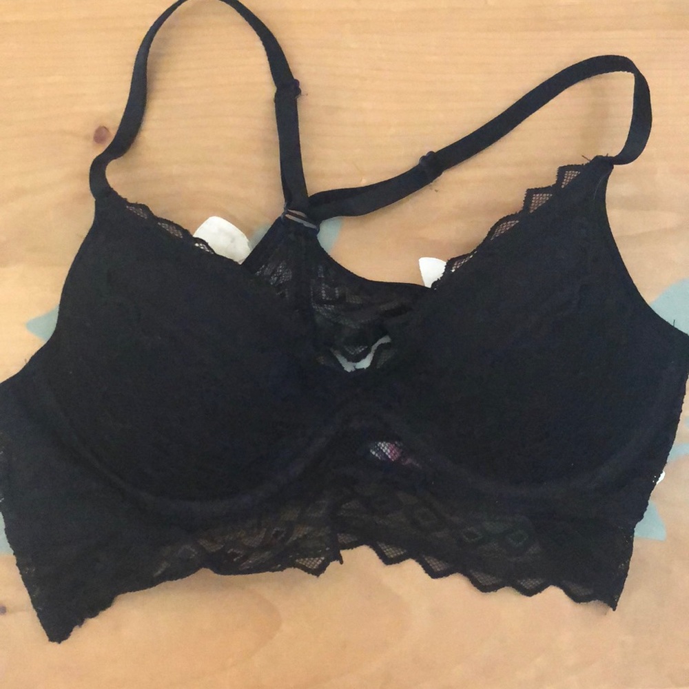 Black lace racerback bralette by PINK
